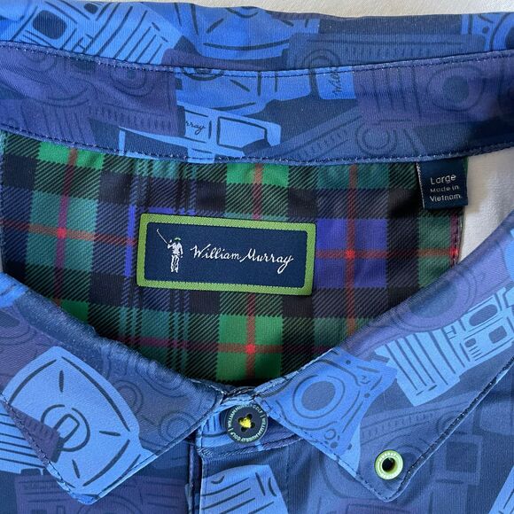 Bill William Murray Golf PGA TOUR Polo Shirt L Candid Camera DA Points - Picture 5 of 10